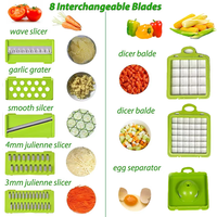 OEM/ODM Multifunctionele 16-in-1 handmatige groentesnijder, uien snijder, aardappel schiller, keuken groente- en fruitsnijder