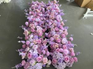 D-FR169 Camino de mesa con rosas para boda, camino de mesa con flores rosas, camino de mesa hecho a mano con flores artificiales de seda para decoración. - Product Image 5