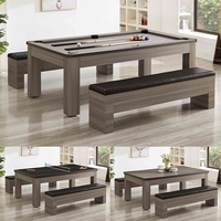 Table de billard multifonctionnelle 3 en 1 en MDF de 7 pieds avec bancs, à prix abordable