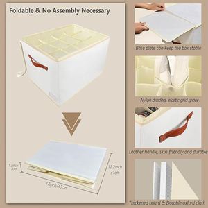 Modern Closet <b>Shoe</b> Organizer Collapsible <b>Shoe</b> Storage Bins With Adjustable Dividers and Clear Cover for <b>Shoe</b> Arrangement - Product Image 4