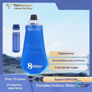 Foldable Silicone Water Bottle 800ml Blue for Outdoor <b>Camping</b> <b>Hiking</b> - Product Image 6