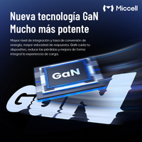 Chargeur rapide compact Miccell 45W GaN avec ports USB-C et USB-A pour ordinateur portable, téléphone et voyageurs