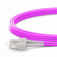 Kabel Patch serat optik OM4 Multimode dupleks 2.0mm SC/UPC ke SC/UPC
