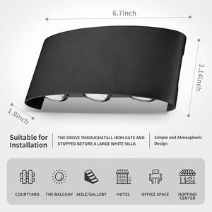 Lámparas de Pared al por Mayor para Decoración, Lámpara LED Moderna de Aluminio para Jardín, Exterior, Impermeable IP65, para Cabecera de Cama - Product Image 5