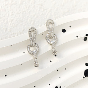 Nouveau S925 argent sterling perle plein diamant pendentif boucles d'oreilles à la mode conception de niche bijoux pour femmes - Product Image 2