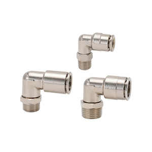 PinK Pneumatic <b>Quick</b> <b>Connector</b> External Thread Bend PL8-02 Right Angle Rotatable PL6-01/4-M5 - Product Image 1