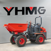 Livraison gratuite 3 tonnes chargeur frontal mini benne camion roues 4X4 hydraulique avec moteur diesel tracteur à benne basculante articulé
