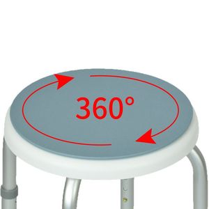 Junkang Bathroom Shower <b>Stool</b> Aluminum Alloy Light Blue Round <b>Adjustable</b> <b>Height</b> For Elderly Disabled Pregnant Women - Product Image 3