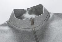 Sweater Pria Kerah Tegak Model Pullover dengan Ritsleting, Desain Kustom Kerah Ritsleting, Hoodie untuk Pria