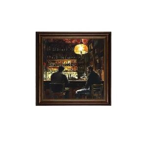 ヴィンテージジャズバー絵画プリント | 家庭用、パブ、レストランの装飾用のカスタムフレーム付きナイトライフウォールアート