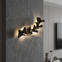 Applique Murale Wabi Sabi en Bronze, Style Industriel Vintage, Luminaire Organique Rétroéclairé en Métal pour Chambre, Couloir, Hôtel, Restaurant