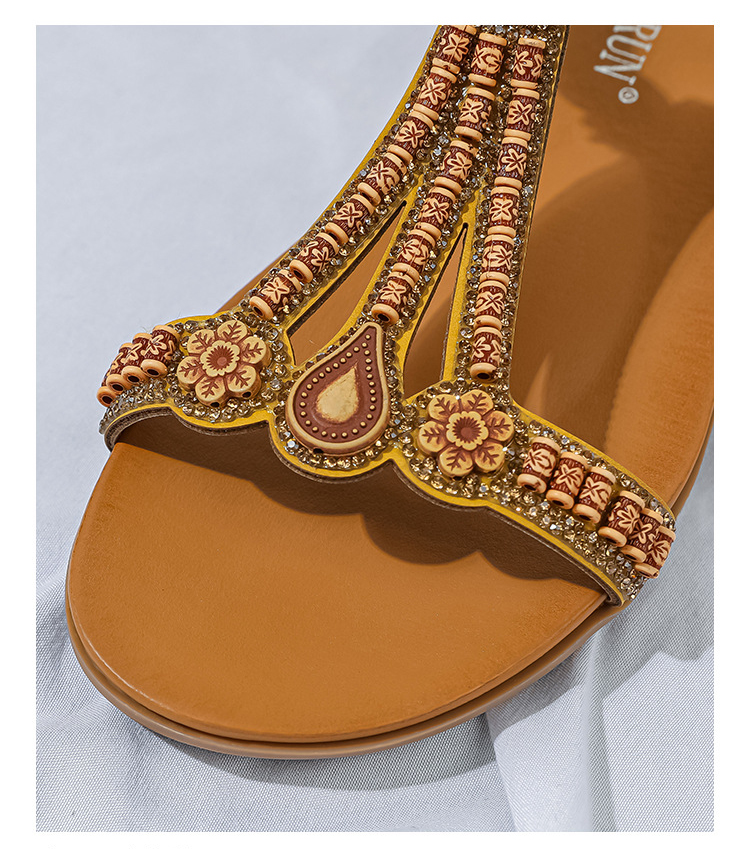 2022 Summer New Fashion Women Sandals Elastic Strap Lightweight Comfortable Flat Sandals