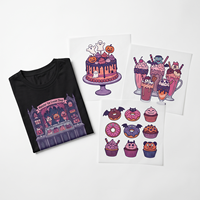 Film de transfert thermique blanc haute opacité à motif dessin animé, avec toucher doux thermocollant pour t-shirts en coton foncé
