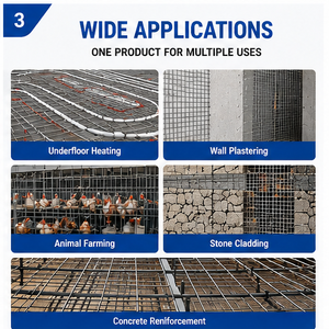Grillage <span class=keywords><strong>soudé</strong></span> de qualité supérieure pour chauffage au sol avec fils d'acier renforcés et maille optimale pour le support de caillebotis - Product Image 4