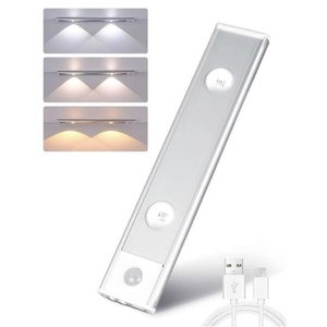 LED Under Cabinet <b>Wireless</b> Lights with Motion <b>Sensor</b> USB Rechargeable for Indoor Kitchen Closet Stairway 3 Color 20CM - Product Image 6