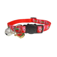 Bestverkochte nylon kattenhalsband met bel en fruit hanger, anti-verstikkingsgesp, groothandel