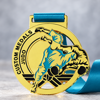 Médaille sportive en métal gravée sur mesure, or, lutte, judo, BJJ, Jiu Jitsu