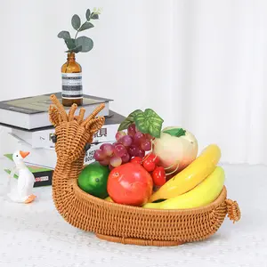 Panier de fruits animal dessin animé rotin tissé table panier de fruits tissé panier en forme de cerf
