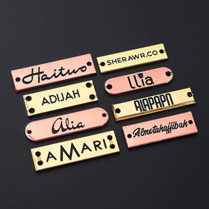 Logotipo de marca personalizado Etiqueta de metal Etiquetas de ropa Rectángulo Cuadrado Patrón Rollo Forma Bolsos Bolsa para Hijab Abaya Bufanda Zapatos Ropa - Product Image 6