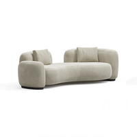 Modernes Modulares Rundes Weißes Stoff-Ecksofa-Set mit Geschwungener Form für Zuhause, Hotel, Wohnzimmer oder Apartment