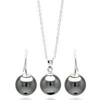 Parures de bijoux fins en gros, originales, avec perles de coquillage vert-bleu foncé et argent 925, collier et boucles d'oreilles pour mariage, idéales pour les cadeaux