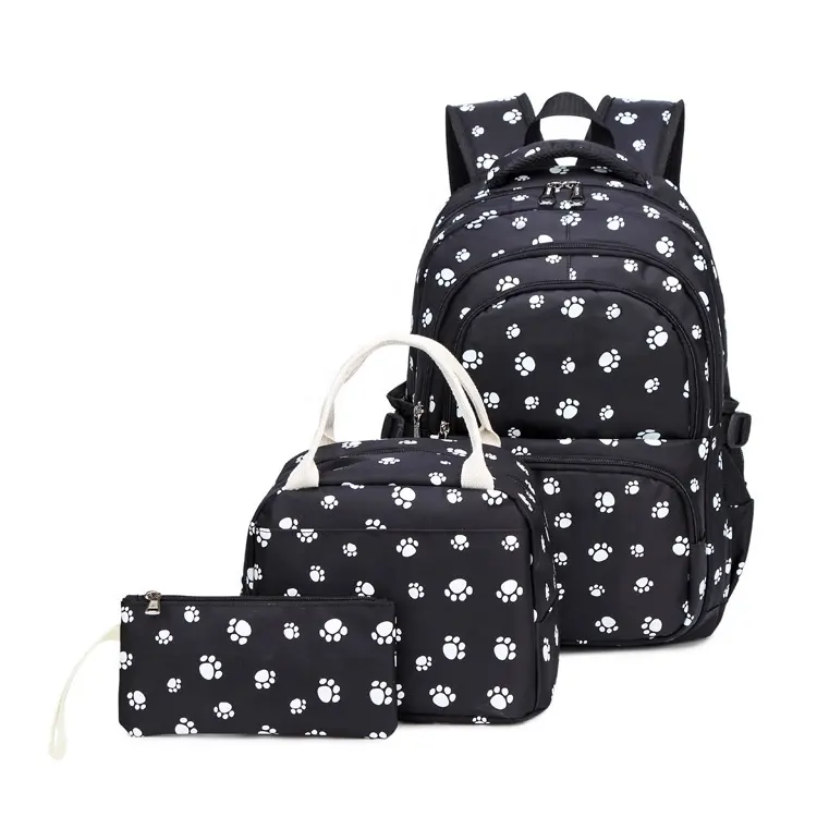 Mochila escolar personalizada para niños, mochila escolar con huella de dibujos animados, mochila para estudiantes, conjunto de mochila escolar para perros