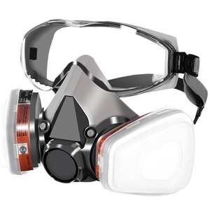Máscara de Gas Integrada con Protector Facial Completo y Gafas para Protección Química, Filtro de Monóxido de Carbono, Reutilizable de Media Cara - Product Image 2