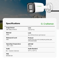 Kits de NVR IP para Seguridad CCTV en Exteriores GR-TFX-M5V-K8, Sistema de Cámara de Vigilancia en Red POE de 8 Canales, Visión Nocturna, Aplicación HiEasy