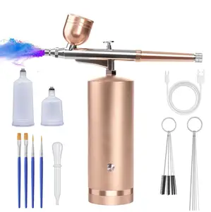 Mesin kompresor Airbrush riasan, Set Airbrush wajah tembak semprot, cat seni kuku untuk riasan