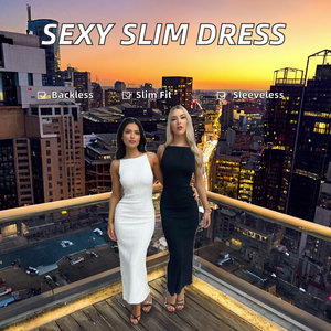 Nuevos Vestidos Halter de Verano Estilo Imperio, Sin Mangas, Fruncidos, con Estampado Floral, Bordados, Sexy, Sin Espalda, Ajustados - Product Image 2