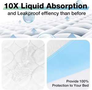 Protège-matelas respirant et imperméable de qualité supérieure, <span class=keywords><strong>lavable</strong></span> et réutilisable, pour incontinence adulte - Product Image 2