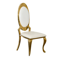 Usine Directe Titane Or En Acier Inoxydable Dos Restaurant Chaise Yuanbao Mariage Table À Manger Chaise pour Hôtels pour Mariages