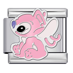 <b>Stitch</b> Cartoon Italian Modular Bracelet <b>Charm</b> Set Unisex DIY Jewelry Gift Titanium Steel - Product Image 3
