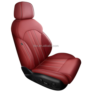 Nuevo diseño 2017-2024 Cojines de asiento de coche de lujo de paquete completo personalizados para <span class=keywords><strong>Audi</strong></span> <span class=keywords><strong>A4</strong></span>/allroad 11 piezas Fundas de asiento de cuero PU rojo - Product Image 1