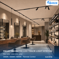 Éclairage encastré intérieur DC48V, rail magnétique, lumière linéaire magnétique LED 6W, rails magnétiques commerciaux pour l'éclairage domestique