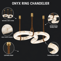 Suspension en albâtre naturel minimaliste linéaire espagnole à LED dimmable pour salle à manger et éclairage d'îlot de cuisine