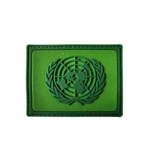 Custom Logo Rubber Cartoon 3D PVC Patches United Nations Badge Patches Fluorescent Rubber Patch