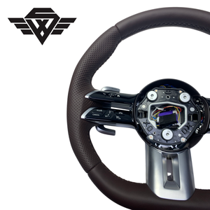 Volant en cuir véritable de haute qualité, marron, pour Mercedes Benz 223 809 C63 <span class=keywords><strong>E63</strong></span> <span class=keywords><strong>S</strong></span> Classe C W205 W213, style classique - Product Image 2