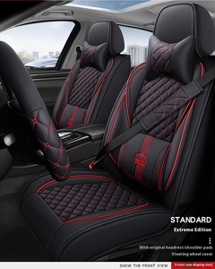 Colore Beige accessorio interno personalizzato cinque posti originali Set completo universale in pelle <span class=keywords><strong>coprisedili</strong></span> per <span class=keywords><strong>auto</strong></span> - Product Image 4