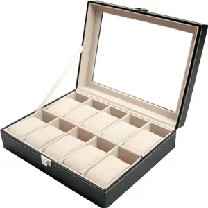 Jewelry Boxes Case Display PU Leather Watch Box Case Professional Holder Organizer for Clock Watches