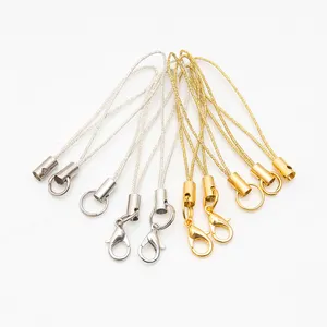 gold line lobster clasp silver line lobster buckle mobile phone cord lanyards for men/ women jewelry findings making accessories
