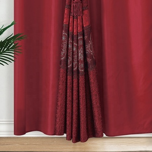 <span class=keywords><strong>Tende</strong></span> di Lusso Promozionali in Poliestere <span class=keywords><strong>Rosso</strong></span>, Drappeggi Jacquard <span class=keywords><strong>Bordeaux</strong></span> Vintage per Finestre Oscuranti - Product Image 3