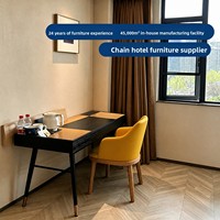 Ensemble bureau et chaise en cuir véritable style Hilton, bicolore, minimaliste, pour chambre d'hôtes - Personnalisable