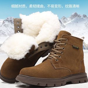 Botas de Nieve para Hombre, Forradas de Lana Cálida, Botas de Trabajo de Invierno con Suela Gruesa para Exteriores - Product Image 5