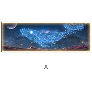 Luxury LED Light Blue <strong>Whale</strong> Wall <strong>Art</strong> Painting Modern Framed Picture Crystal Porcelain Painting for Living Room Decor - Product Image 5