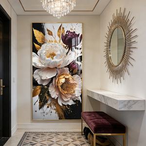 Peinture LED en porcelaine de cristal pour décoration murale de salon, motif floral, impression HD personnalisée, vente en gros d'usine - Product Image 5