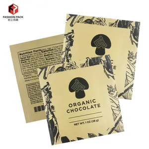 Mushroom Chocolate Packaging Bag Aluminum Foil Small Size 1oz 2oz Food Packaging Shrink Bag Custom Inside Food Grade Use 500 Pcs