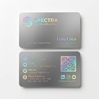 Impresión de Tarjetas de Presentación Premium Personalizadas, Tarjetas de Papel con Estampado Holográfico en Cartulina para Introducciones Profesionales