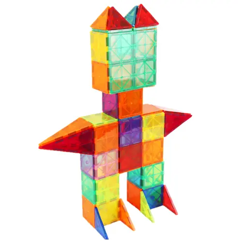 2019 kids educational toy magnetic tiles magnetic blocks toy plastic building blocks Construction Toys Set Puzzle
