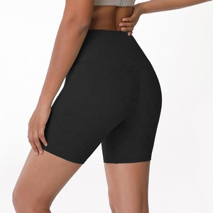 Logo gratuit Short de yoga taille haute Taille élastique Short de fitness pour femme - Product Image 3